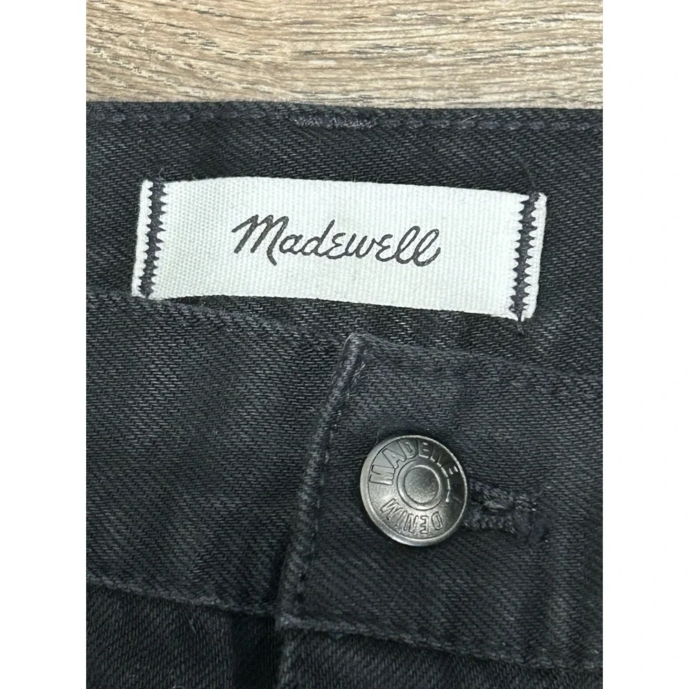 Madewell The Cleo Straight Jean Black High Rise Patch Pocket Jeans 30 NWOT $148 - Picture 10 of 12